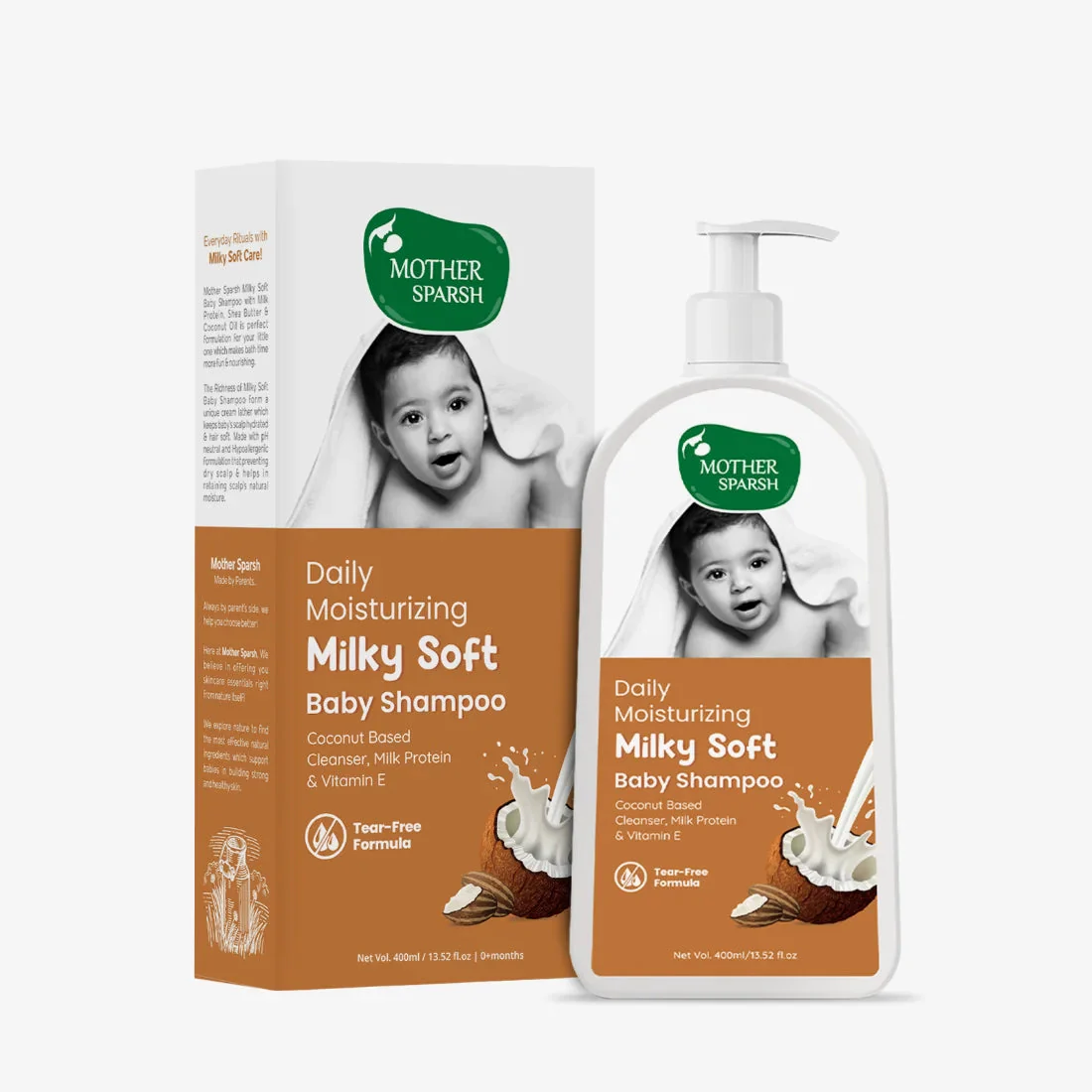 Mother Sparsh Milky Soft Baby Shampoo (400ml)