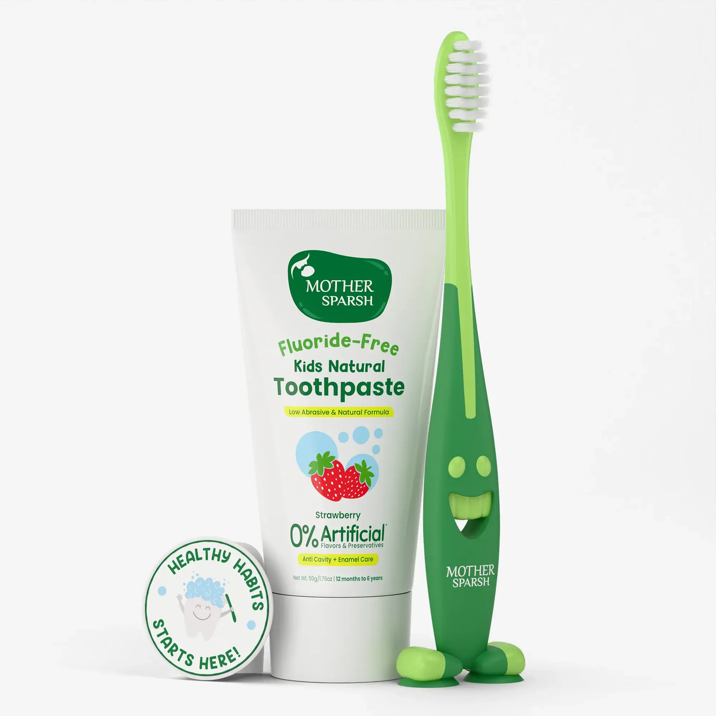 Mother Sparsh Kids Natural Toothpaste Strawberry 50g + Toothbrush free