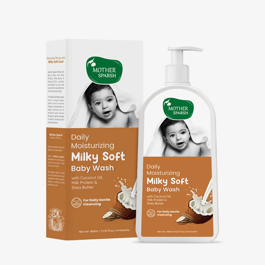 Mother Sparsh Daily Moisturizing Milky Soft Baby Wash (400ml)